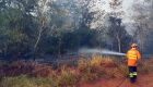 Corpo de Bombeiros combate incêndio florestal na região de Itaquiraí
