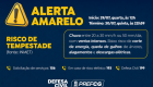 Com risco de tempestades, Defesa Civil emite alerta amarelo