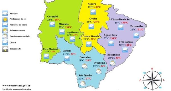 Chuvas isoladas devem ocorrer por todo o Estado