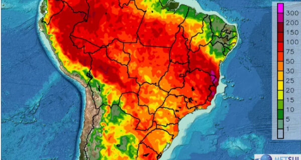 Zona de Convergência do Atlântico Sul faz chover no Brasil nos próximos 10 dias