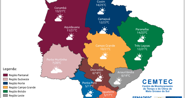 Frio persiste por toda semana, com possibilidade de geada no Sul e sem previsão de chuva