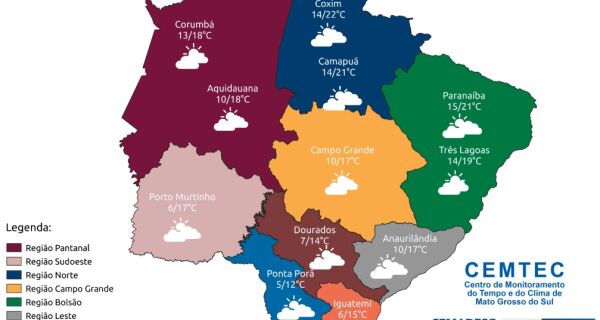 Terça-feira tem probabilidade de geada e pode registrar a temperatura mais baixa até o momento