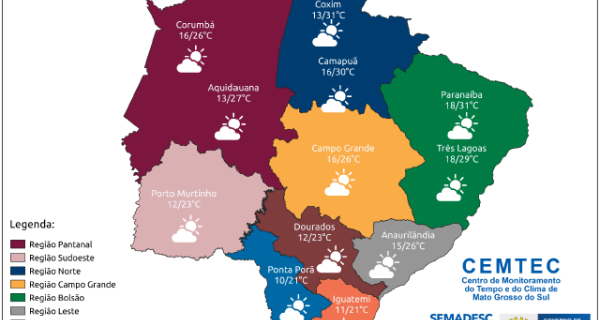 Chegada de duas frentes frias derruba temperatura, mas tempo continuará seco no Pantanal