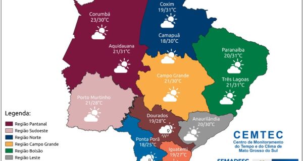 Frente fria avança e muda o tempo no fim de semana em MS