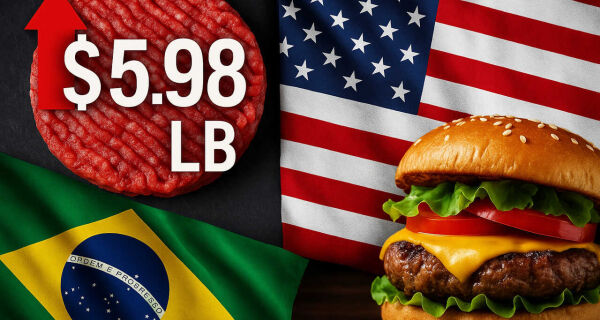 Valor da carne bovina brasileira nos EUA explode para US$ 8.590/t com nova tarifa de 50%