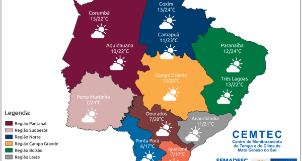 Frente fria derruba temperatura para até 5°C na região Sul do Estado nos próximos dias
