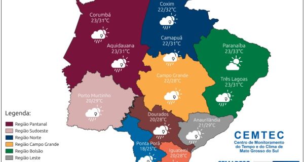 Próxima semana começa com chuvas fortes em praticamente todo Estado