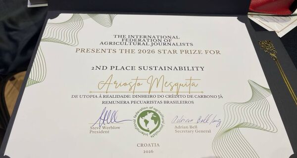 Reportagem sobre sustentabilidade na pecuária brasileira é premiada na Europa